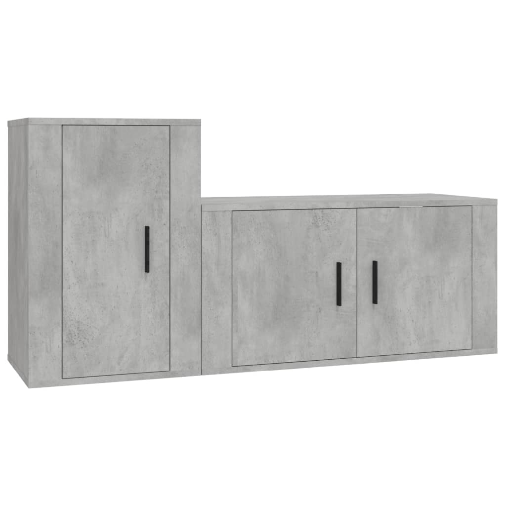 vidaXL 2-tlg. TV-Schrank-Set Betongrau Holzwerkstoff