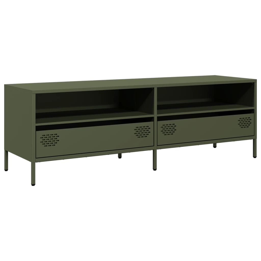 vidaXL TV-Schrank Olivgrün 135x39x43,5 cm Kaltgewalzter Stahl