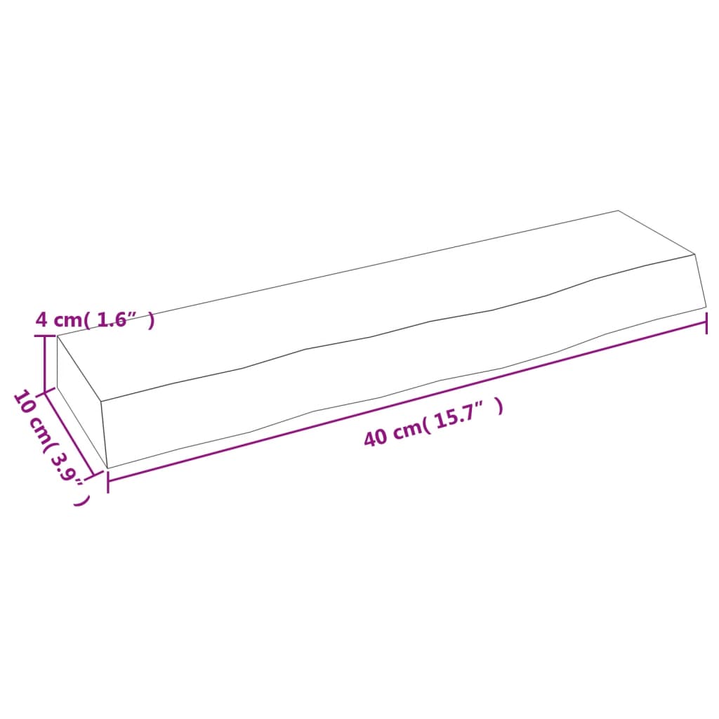 vidaXL Wandregal Hellbraun 40x10x4 cm Massivholz Eiche Behandelt