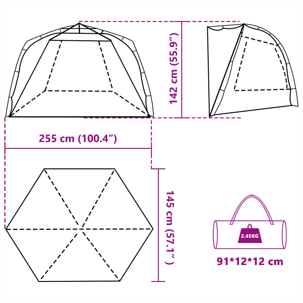 vidaXL Strandzelt 3 Personen Seegrün Quick Release Wasserdicht