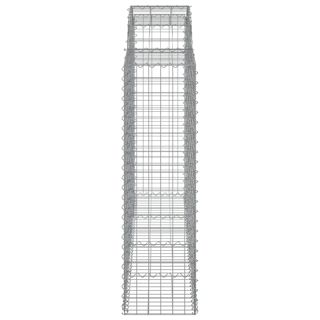 vidaXL Gabionen mit Hochbogen 11Stk. 200x50x140/160cm Verzinktes Eisen