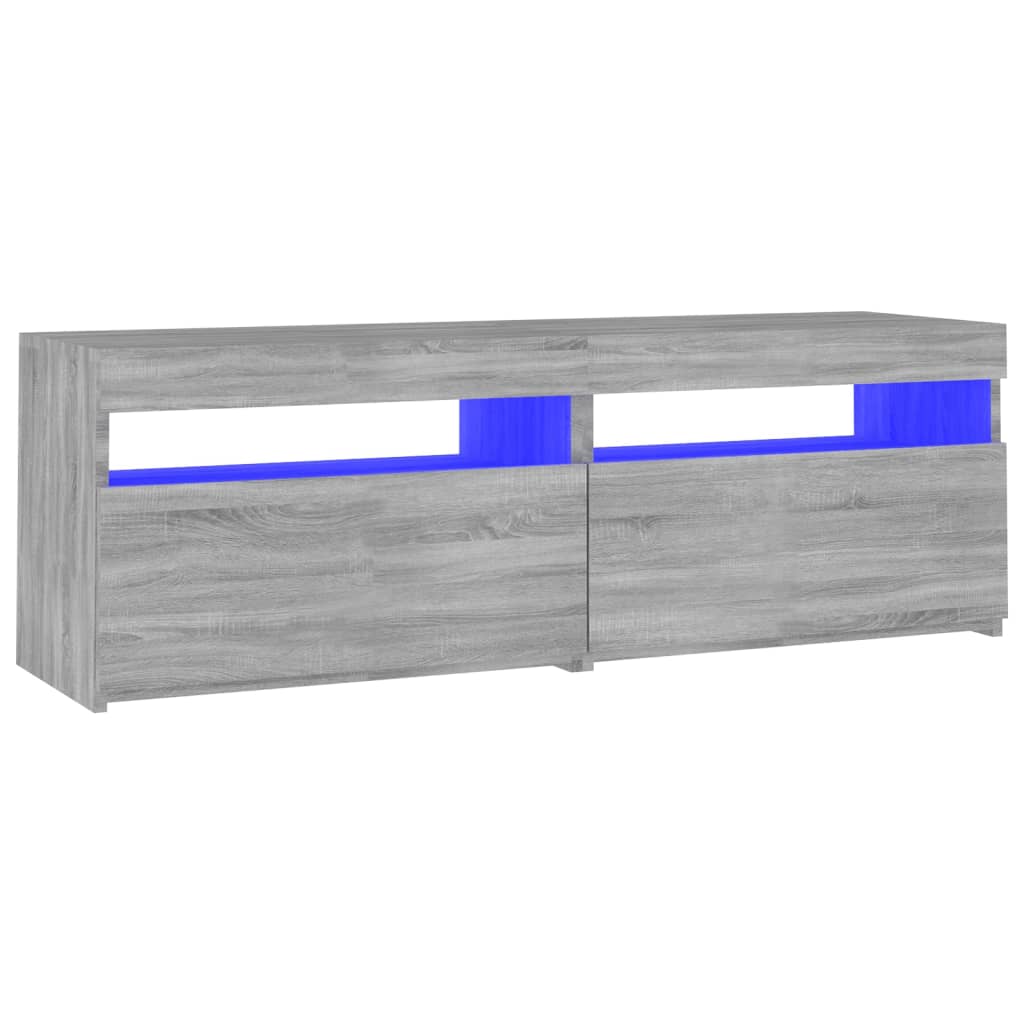 vidaXL TV-Schrank mit LED-Leuchten Grau Sonoma 120x35x40 cm