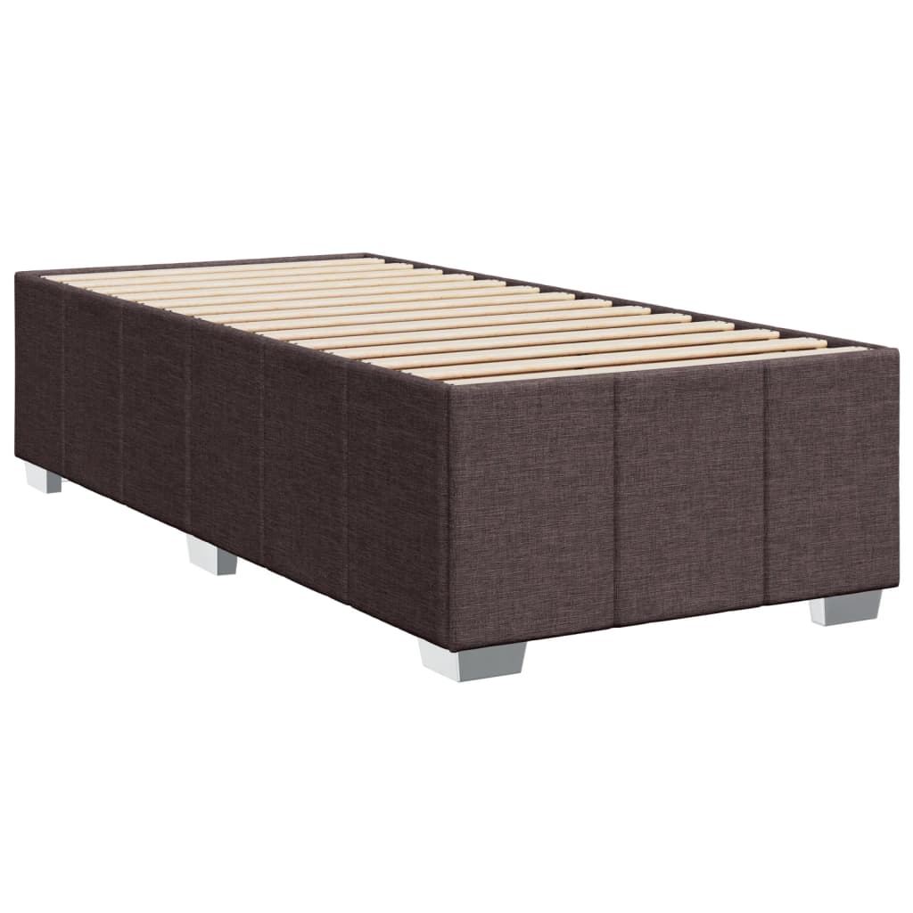 vidaXL Boxspringbett mit Matratze Dunkelbraun 80x200 cm Stoff