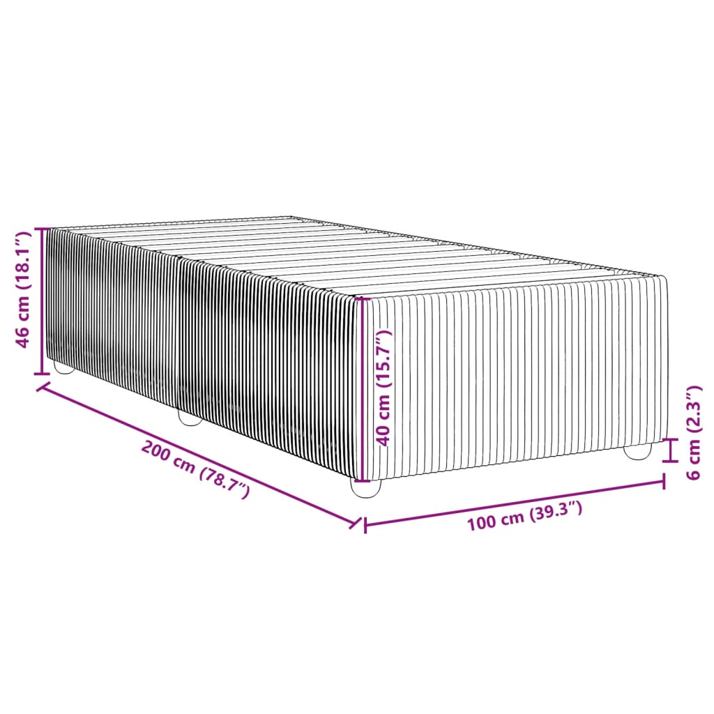 vidaXL Bettgestell ohne Matratze Dunkelbraun 100x200 cm Stoff