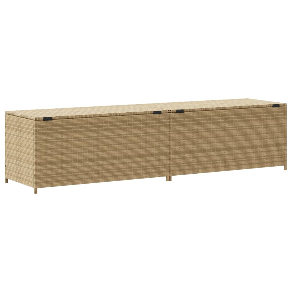 vidaXL Gartentruhe Beige 469L Poly Rattan