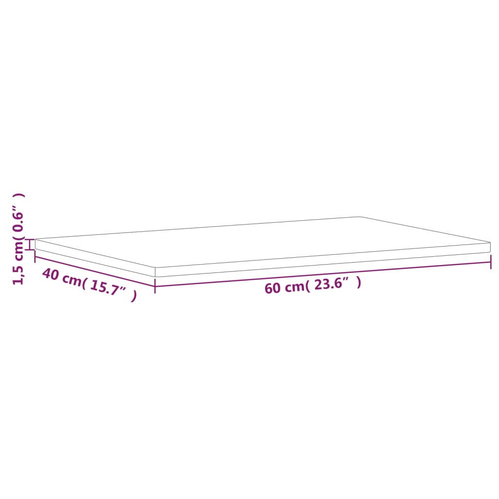 vidaXL Waschtischplatte 60x40x1,5 cm Massivholz Buche