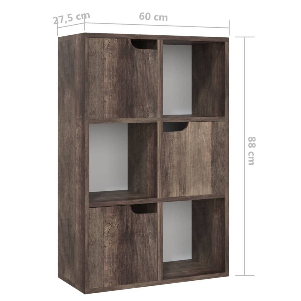 vidaXL Bücherregal Räuchereiche 60x27,5x88 cm Holzwerkstoff