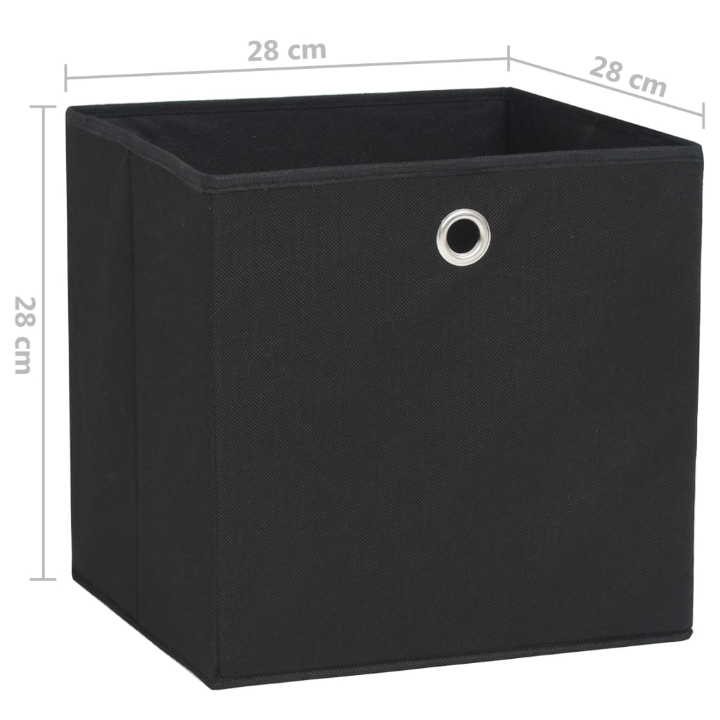 vidaXL Aufbewahrungsboxen 4 Stk. Vliesstoff 28x28x28 cm Schwarz