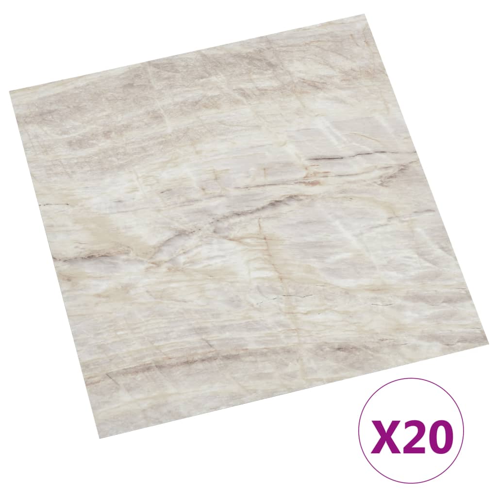 vidaXL PVC-Fliesen Selbstklebend 20 Stk. 1,86 m² Beige