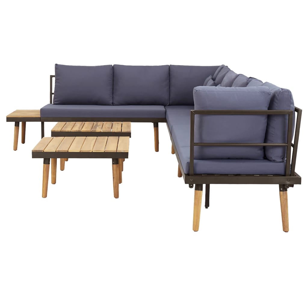 vidaXL Garten-Lounge-Set 8-Sitzer mit Kissen Massivholz Akazie