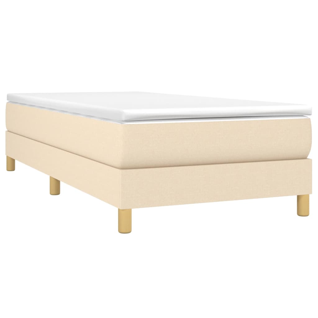 vidaXL Boxspringbett mit Matratze Creme 100x200 cm Stoff