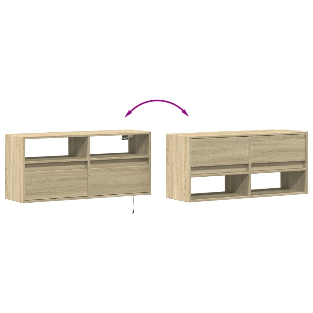 vidaXL TV-Wandschrank mit LED-Beleuchtung Sonoma-Eiche 100x31x45 cm