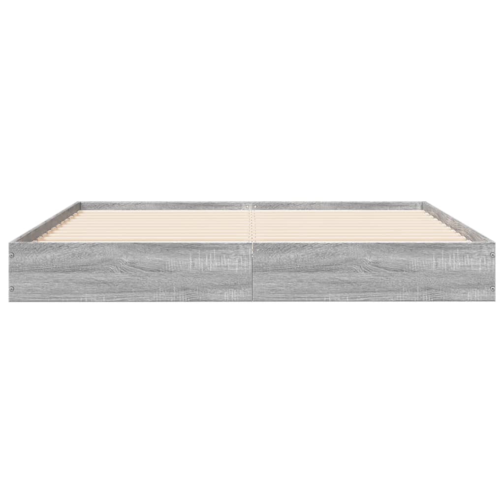 vidaXL Bettgestell Grau Sonoma 140x190 cm Holzwerkstoff