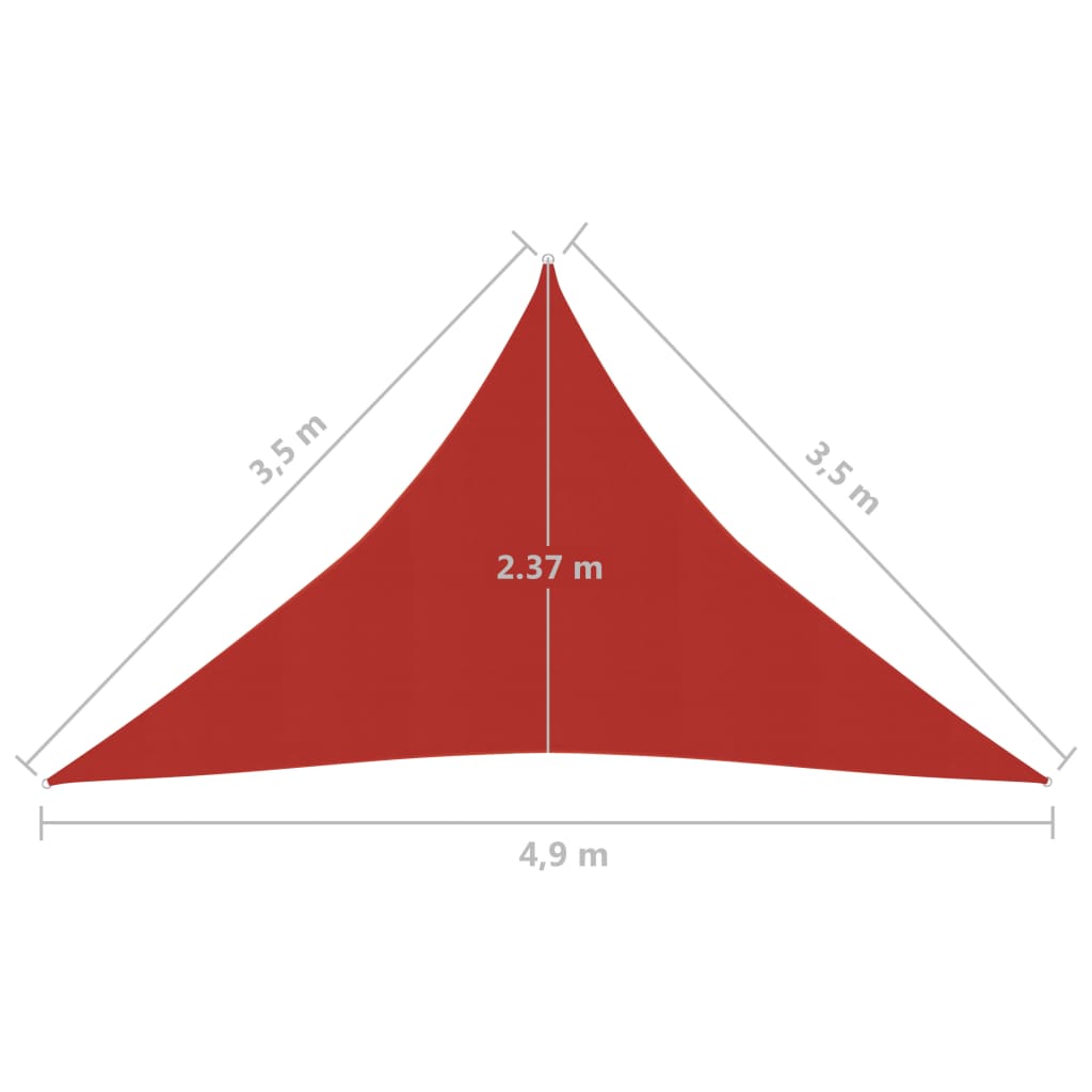 vidaXL Sonnensegel 160 g/m² Rot 3,5x3,5x4,9 m HDPE