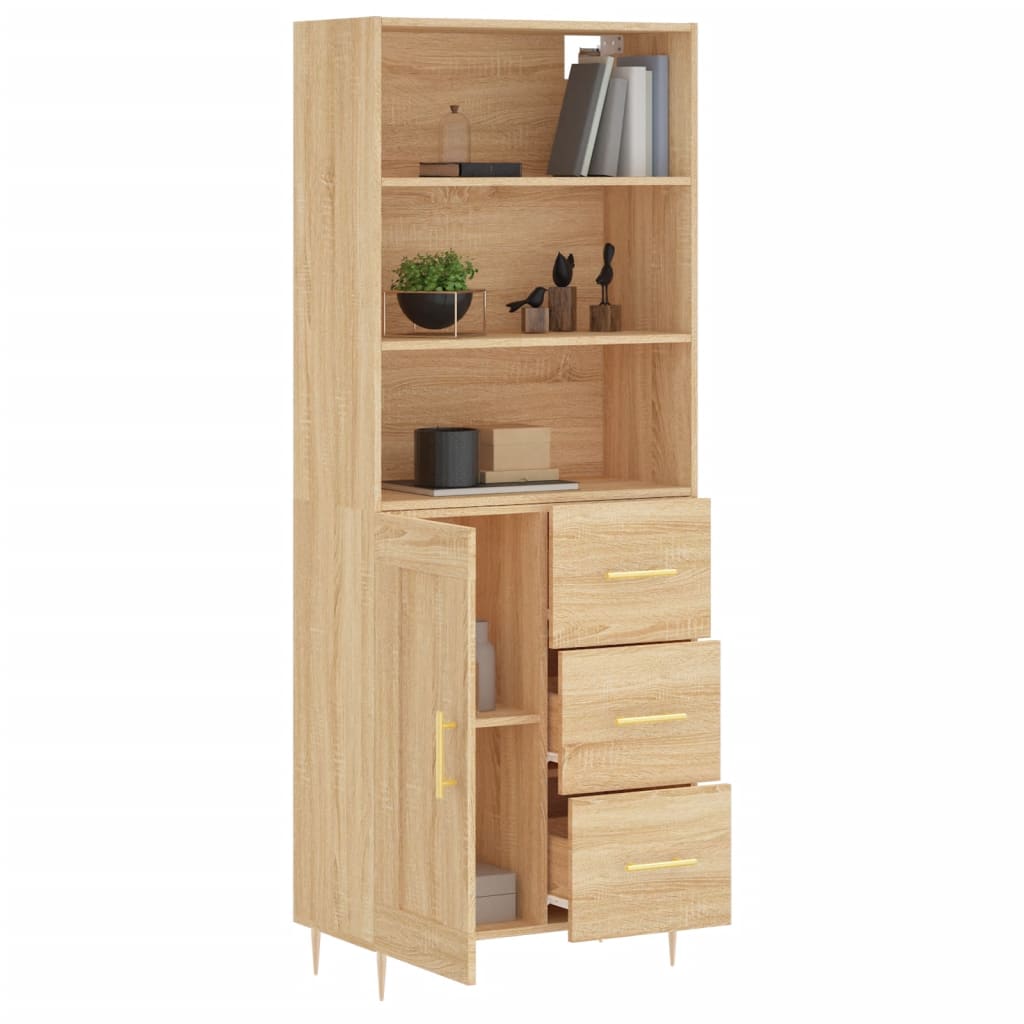 vidaXL Highboard Sonoma-Eiche 69,5x34x180 cm Holzwerkstoff