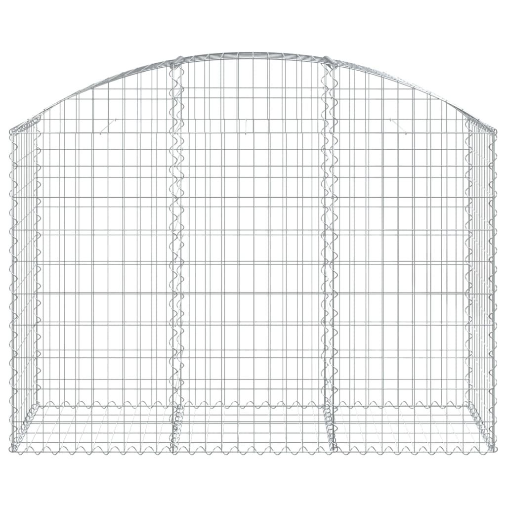 vidaXL Gabione mit Hochbogen 150x50x100/120 cm Verzinktes Eisen