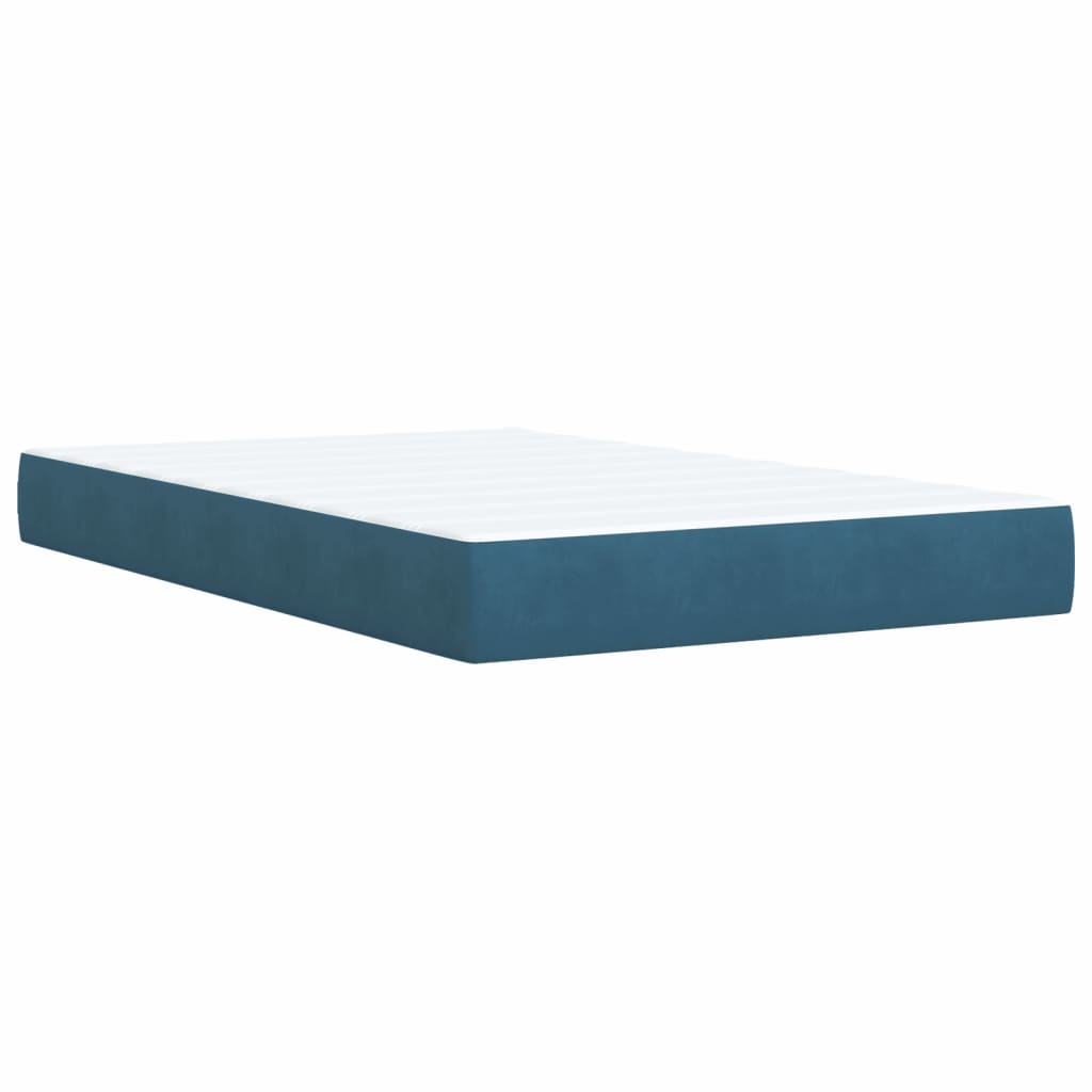 vidaXL Boxspringbett mit Matratze Dunkelblau 120x190 cm Samt