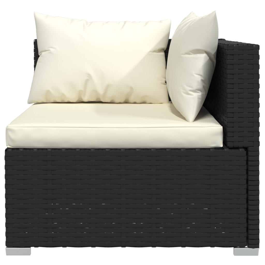 vidaXL 8-tlg. Garten-Lounge-Set mit Kissen Poly Rattan Schwarz