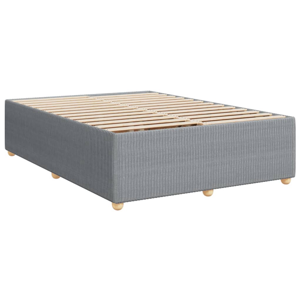 vidaXL Boxspringbett mit Matratze Hellgrau 140x200 cm Stoff