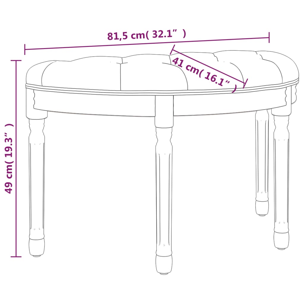 vidaXL Sitzbank Dunkelgrau 81,5x41x49 cm Stoff