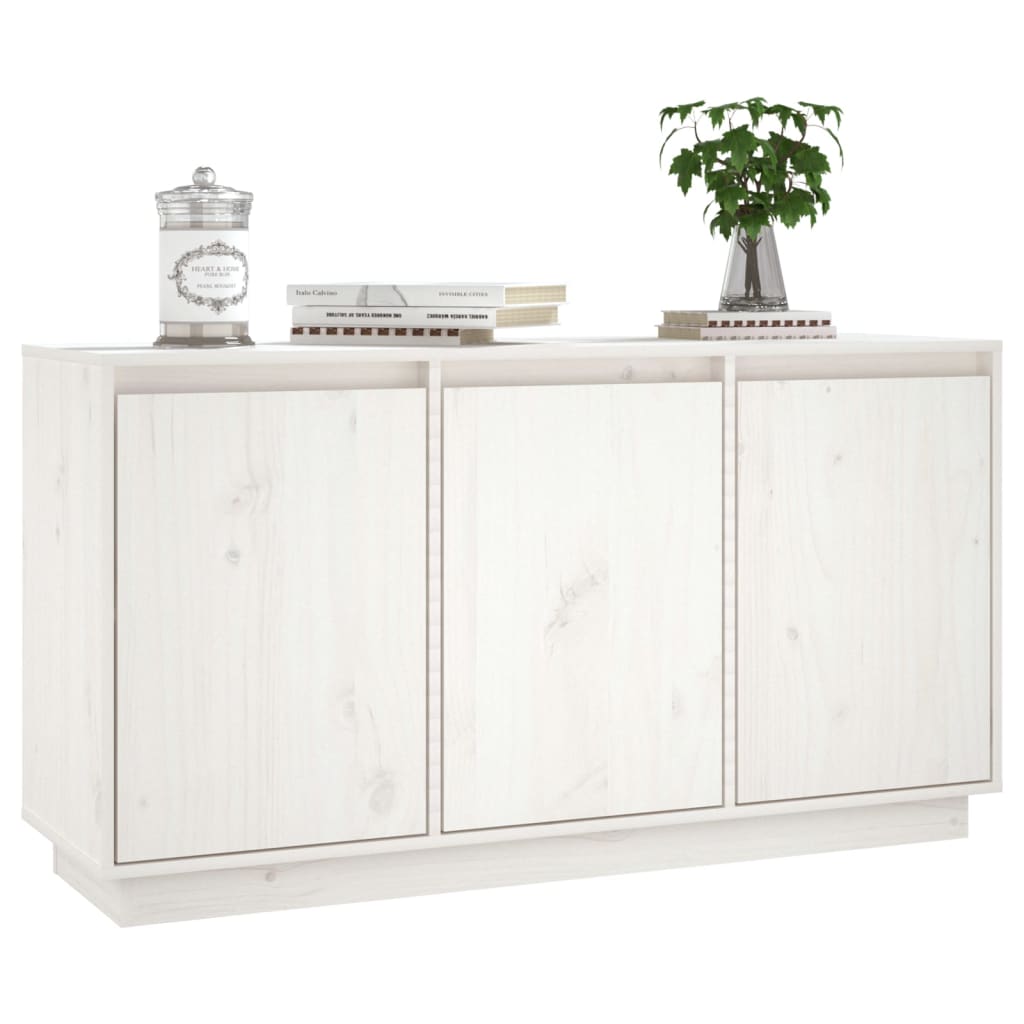 vidaXL Sideboard Weiß 111x34x60 cm Massivholz Kiefer