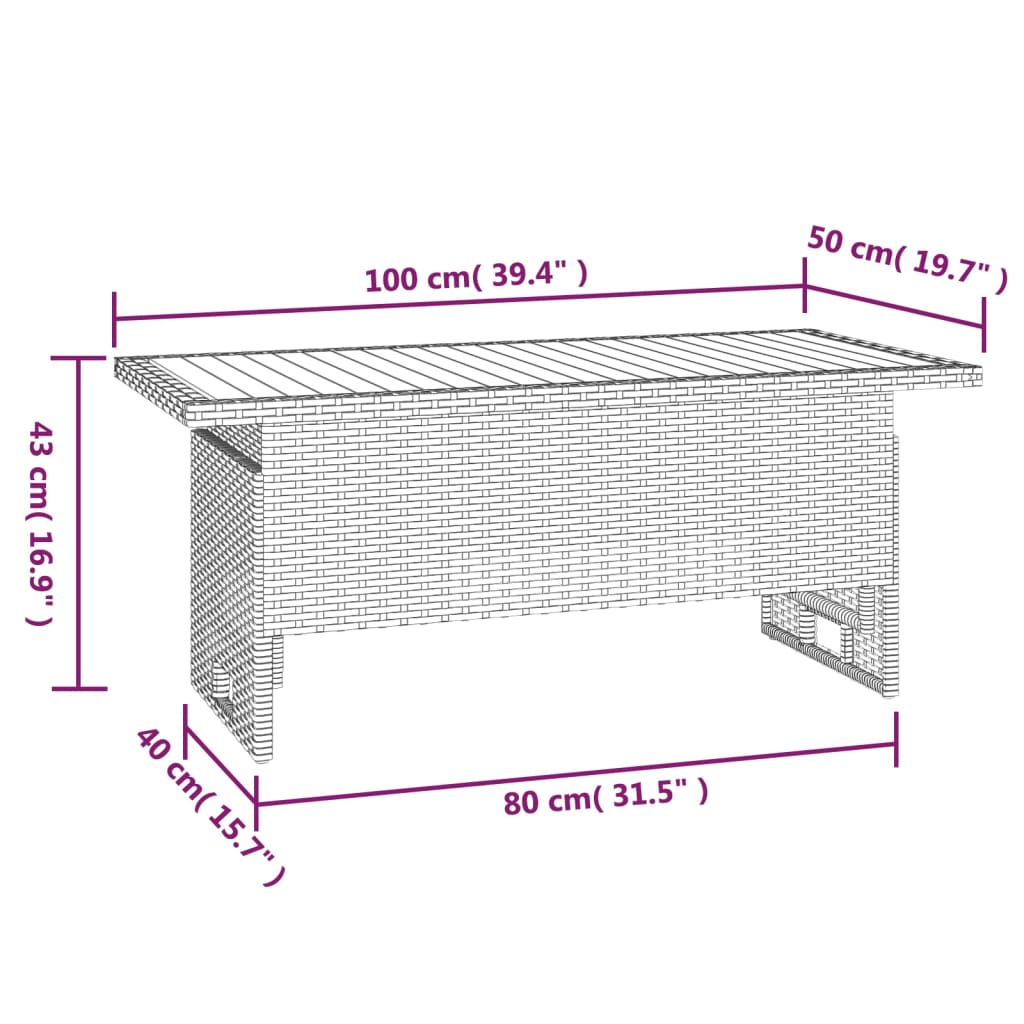 vidaXL 4-tlg. Garten-Lounge-Set mit Kissen Grau Poly Rattan