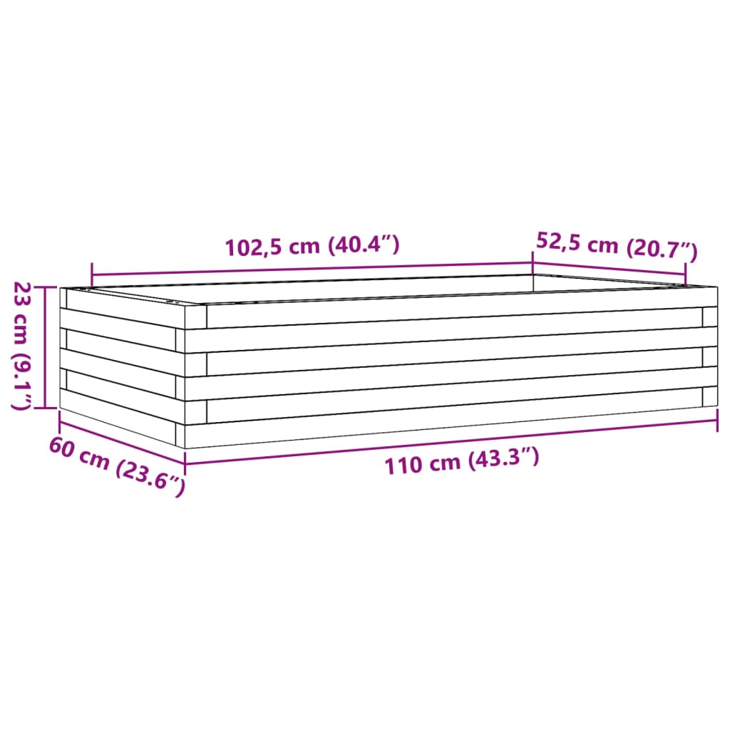 vidaXL Pflanzkübel 110x60x23 cm Massivholz Douglasie