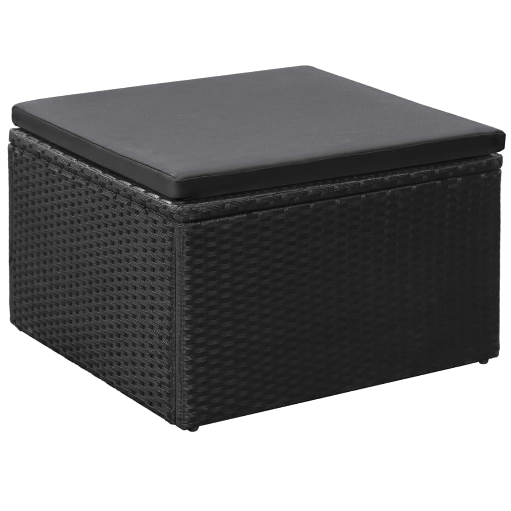 vidaXL 3-tlg. Garten-Lounge-Set Poly Rattan Schwarz und Grau