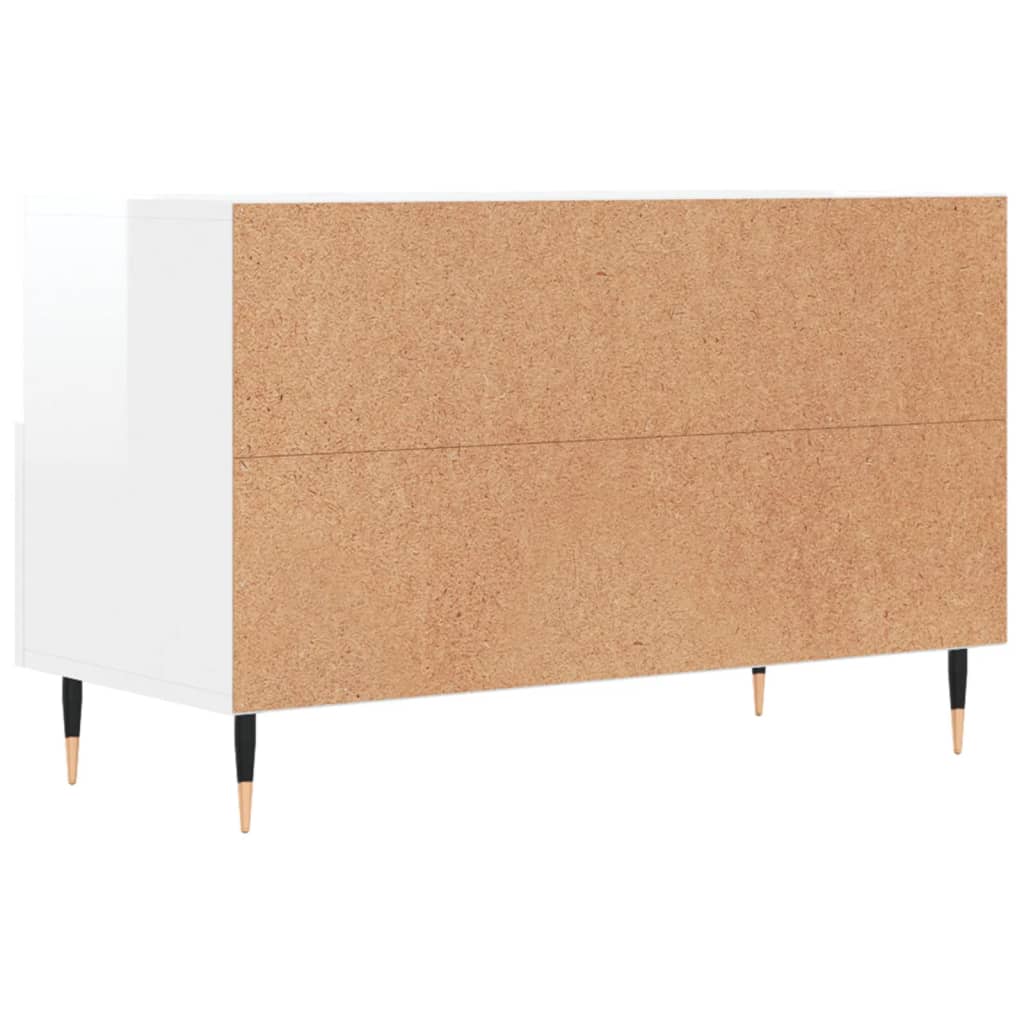 vidaXL TV-Schrank Hochglanz-Weiß 80x36x50 cm Holzwerkstoff