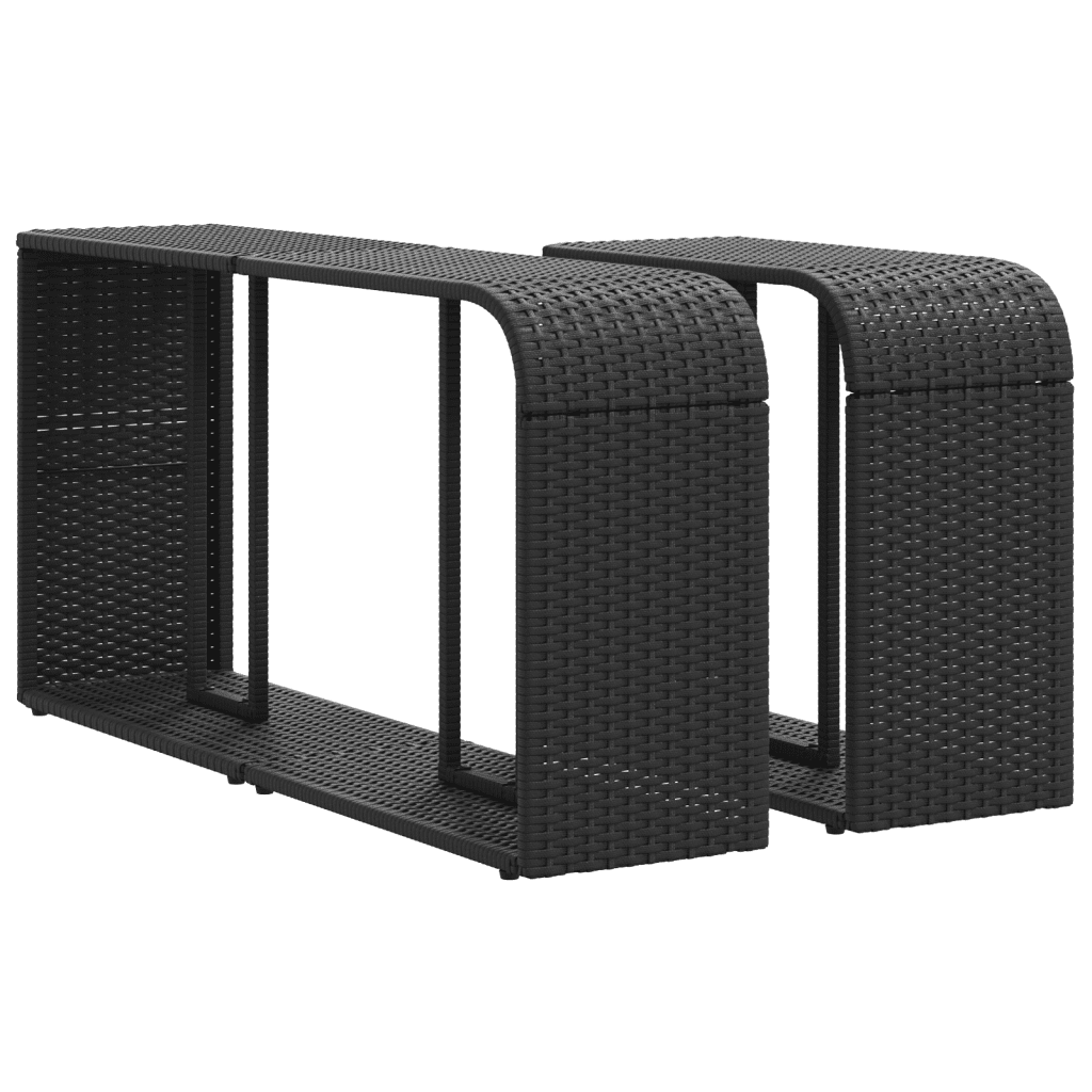 vidaXL 10-tlg. Garten-Sofagarnitur mit Kissen Schwarz Poly Rattan