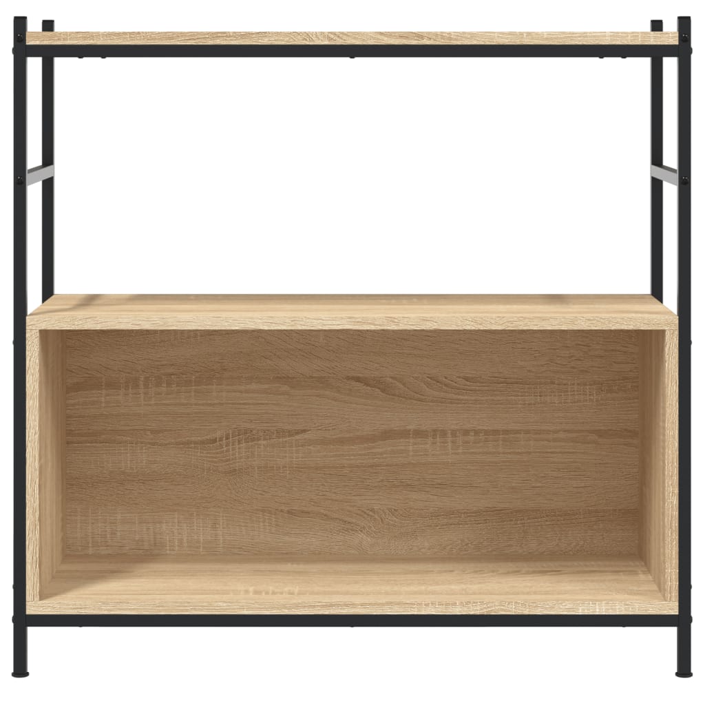 vidaXL Bücherregal Sonoma-Eiche 80x30x78,5 cm Holzwerkstoff und Eisen