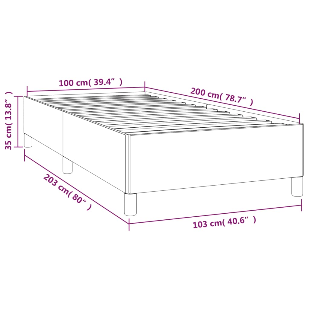 vidaXL Bettgestell Schwarz 100x200 cm Kunstleder