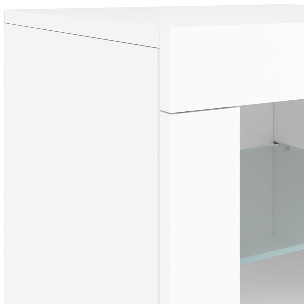 vidaXL Sideboard mit LED-Leuchten Weiß 202x37x67 cm