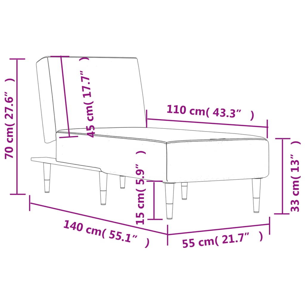 vidaXL Chaiselongue Dunkelgrün Samt