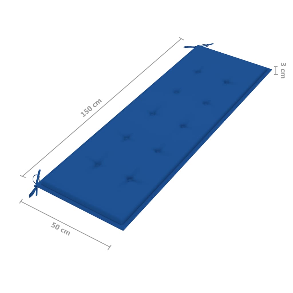 vidaXL 3-Sitzer-Gartenbank mit Auflage 150 cm Grau Eukalyptusholz