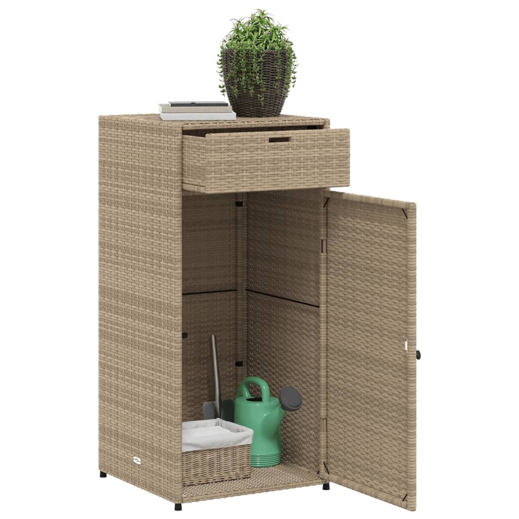 vidaXL Gartenschrank Beige 55x55x111 cm Poly Rattan