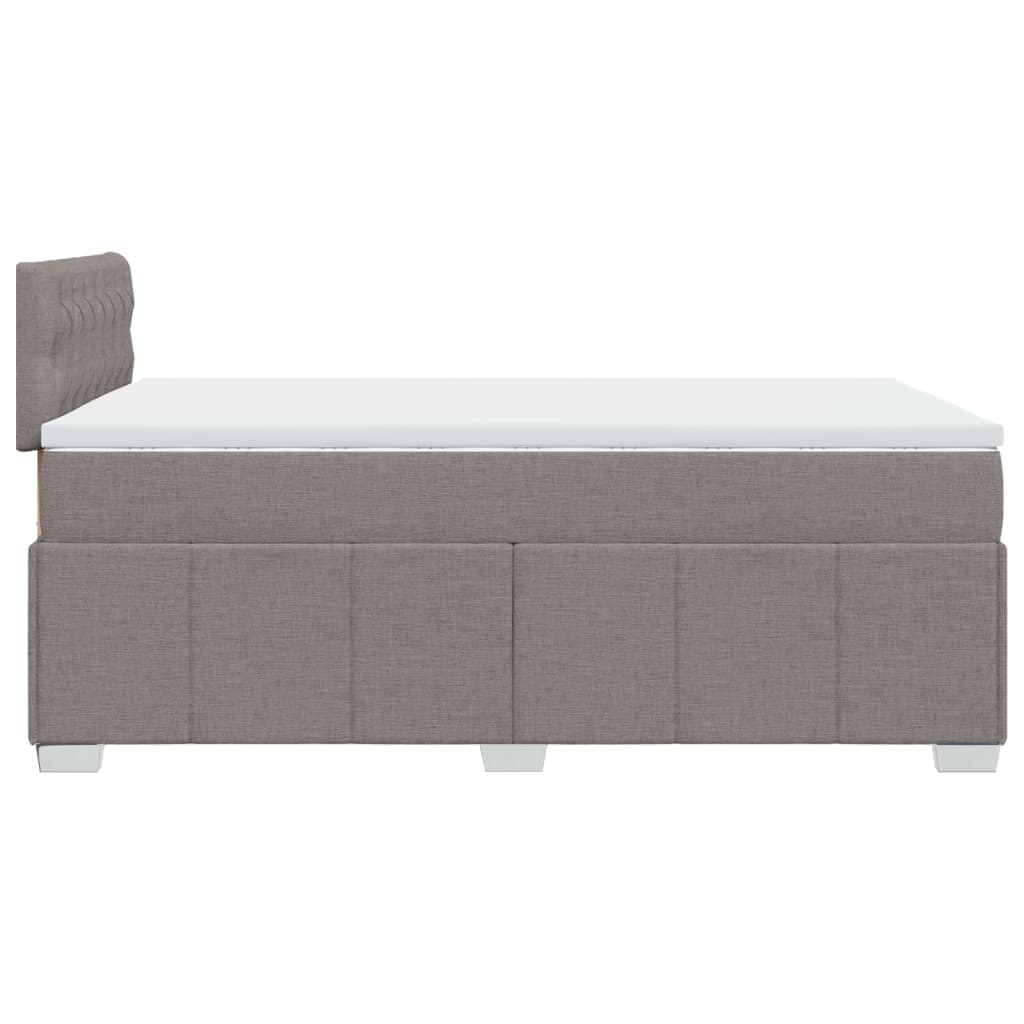 vidaXL Boxspringbett mit Matratze Taupe 120x200 cm Stoff