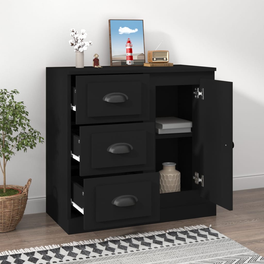 vidaXL Sideboard Schwarz 70x35,5x67,5 cm Holzwerkstoff