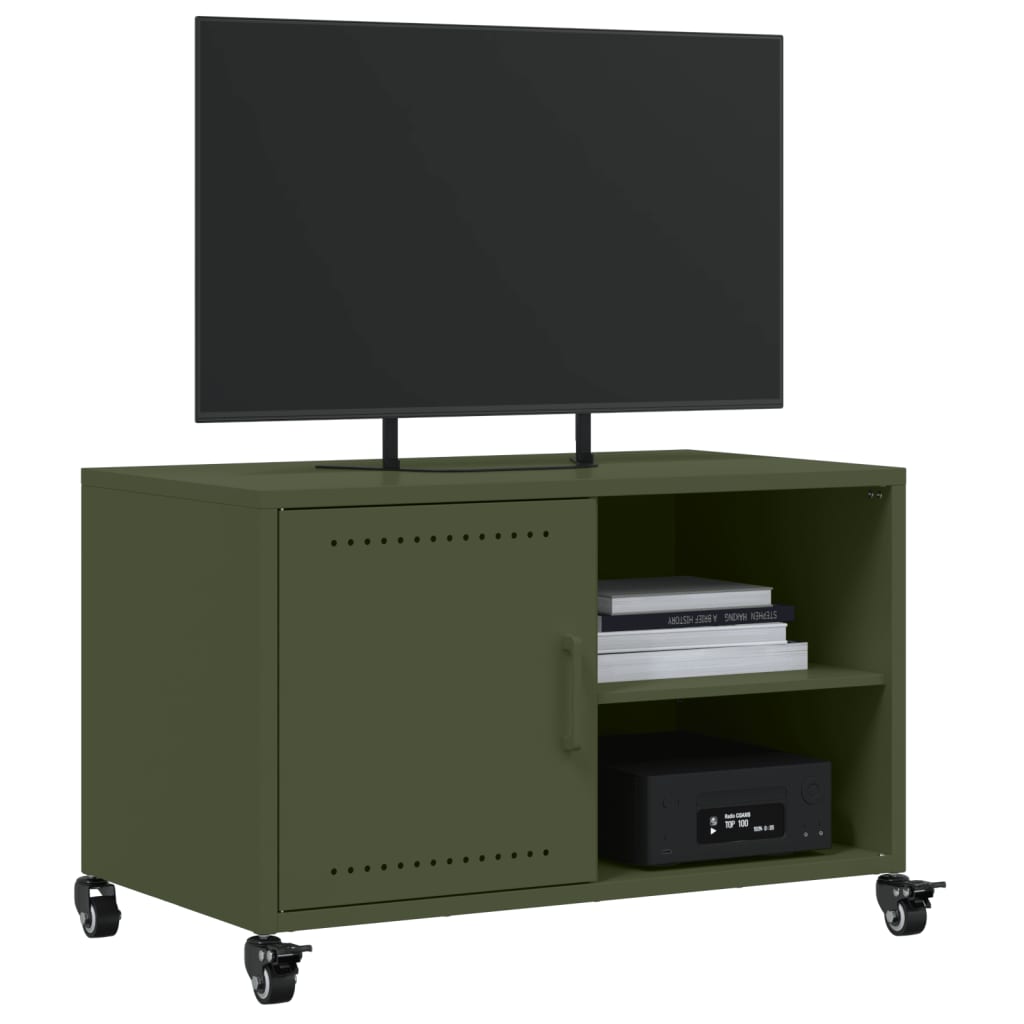 vidaXL TV-Schrank Olivgrün 68x39x43,5 cm Stahl