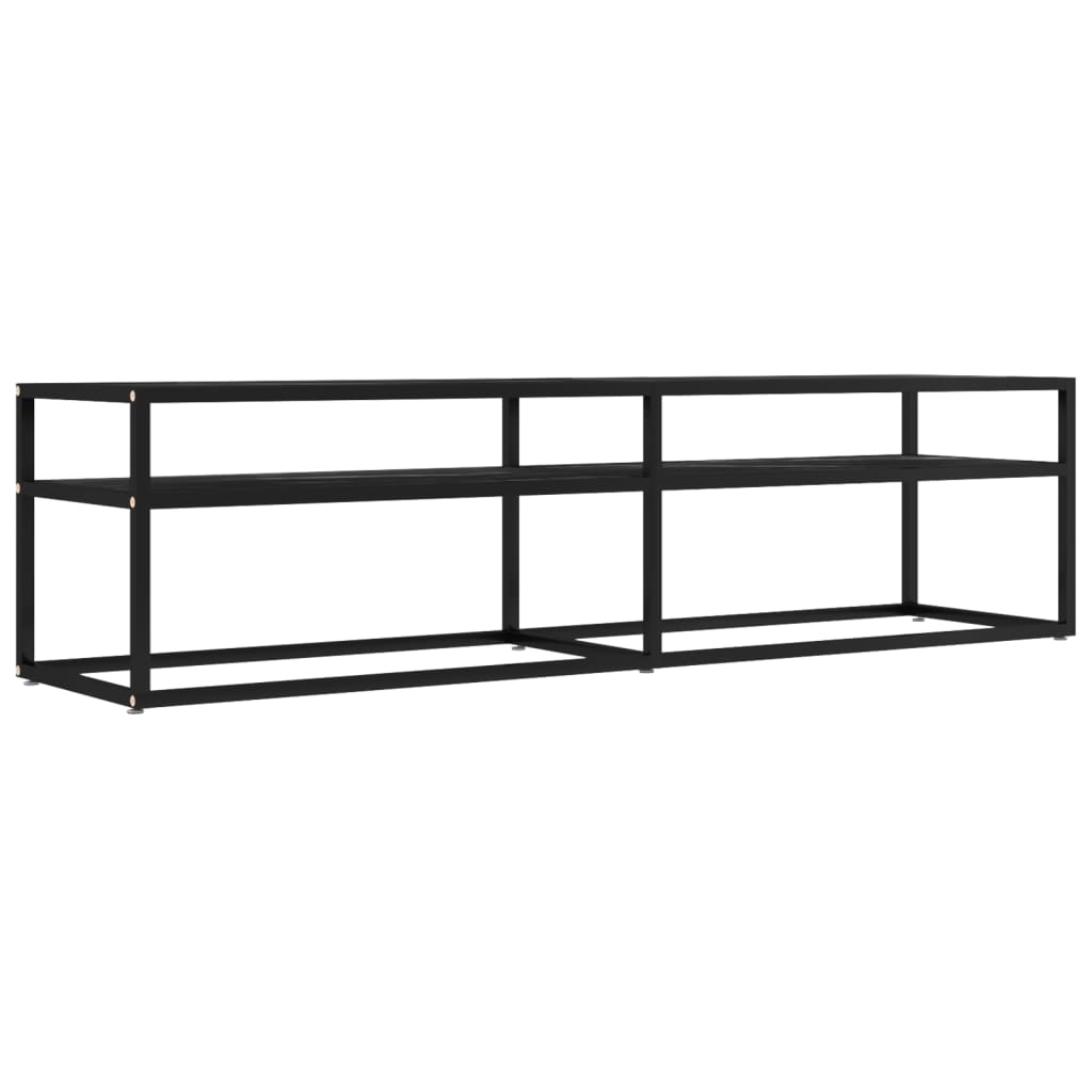 vidaXL TV-Schrank Schwarz Marmor-Optik 160x40x40,5 cm Hartglas