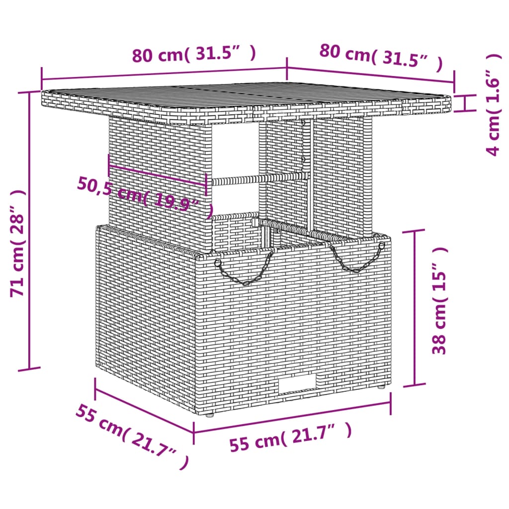 vidaXL 5-tlg. Garten-Essgruppe mit Kissen Schwarz Poly Rattan