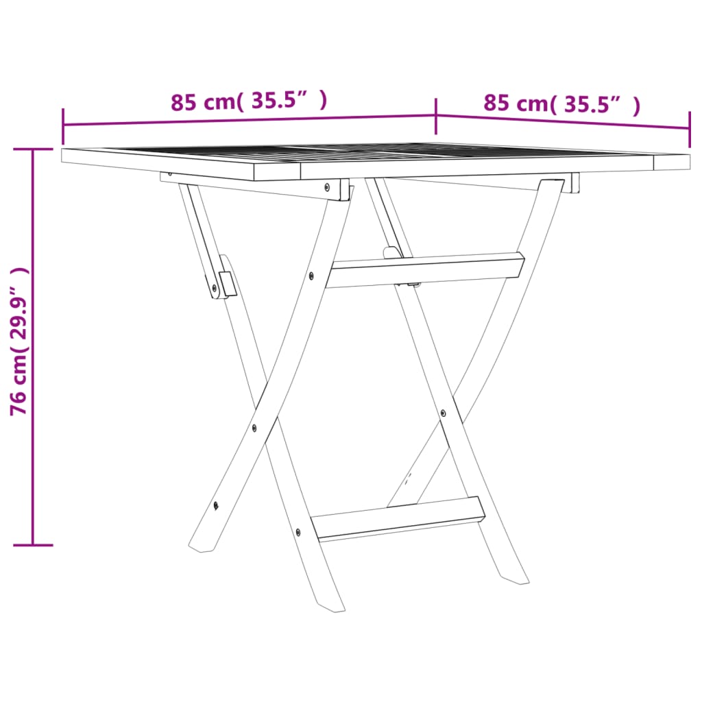 vidaXL 5-tlg. Garten-Essgruppe Massivholz Teak