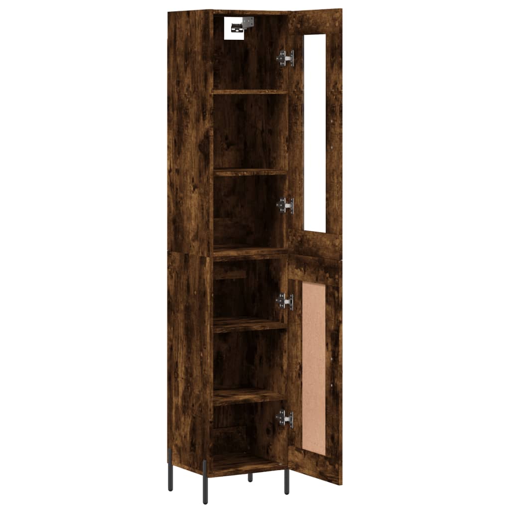 vidaXL Highboard Räuchereiche 34,5x34x180 cm Holzwerkstoff