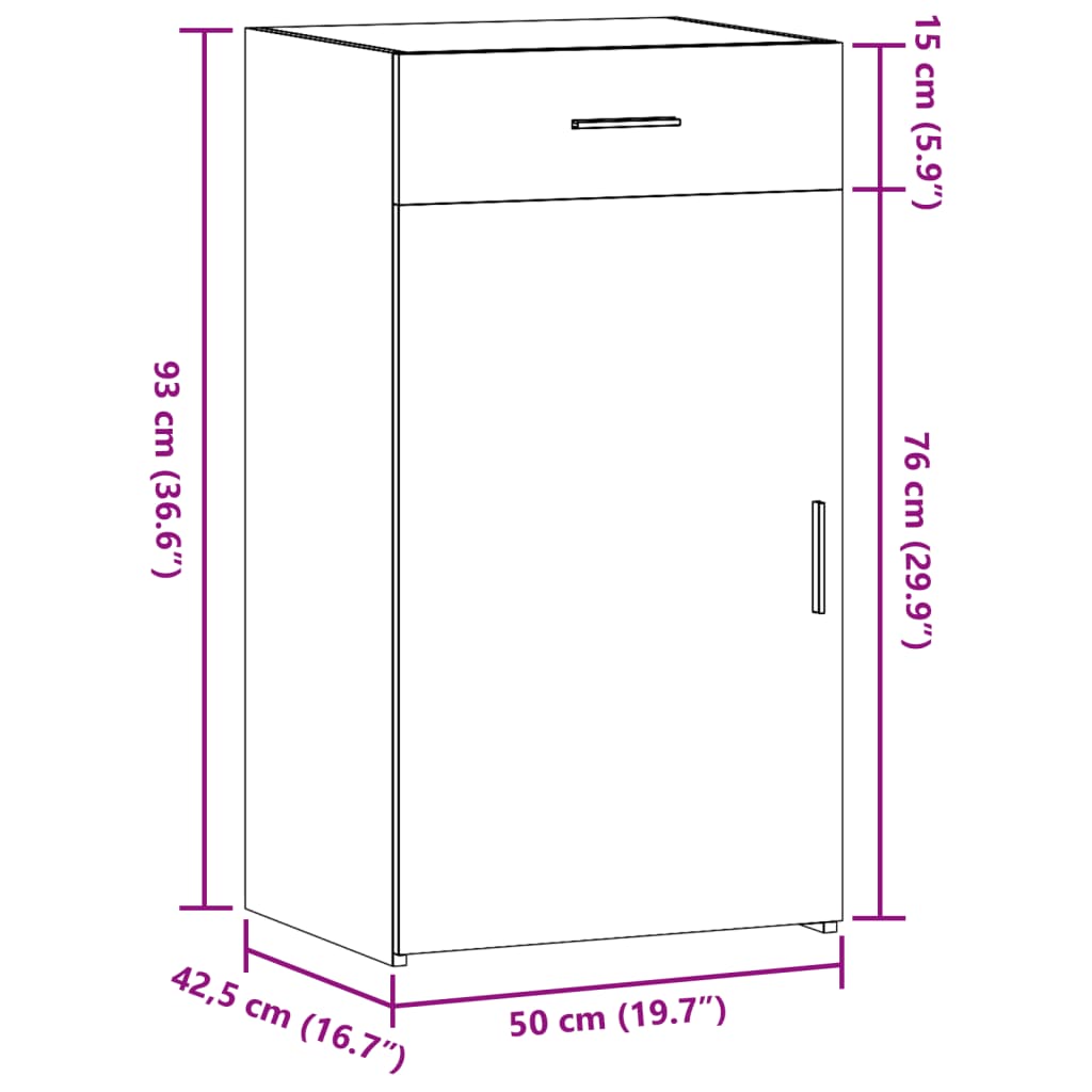 vidaXL Sideboard Braun Eichen-Optik 50x42,5x93 cm Holzwerkstoff