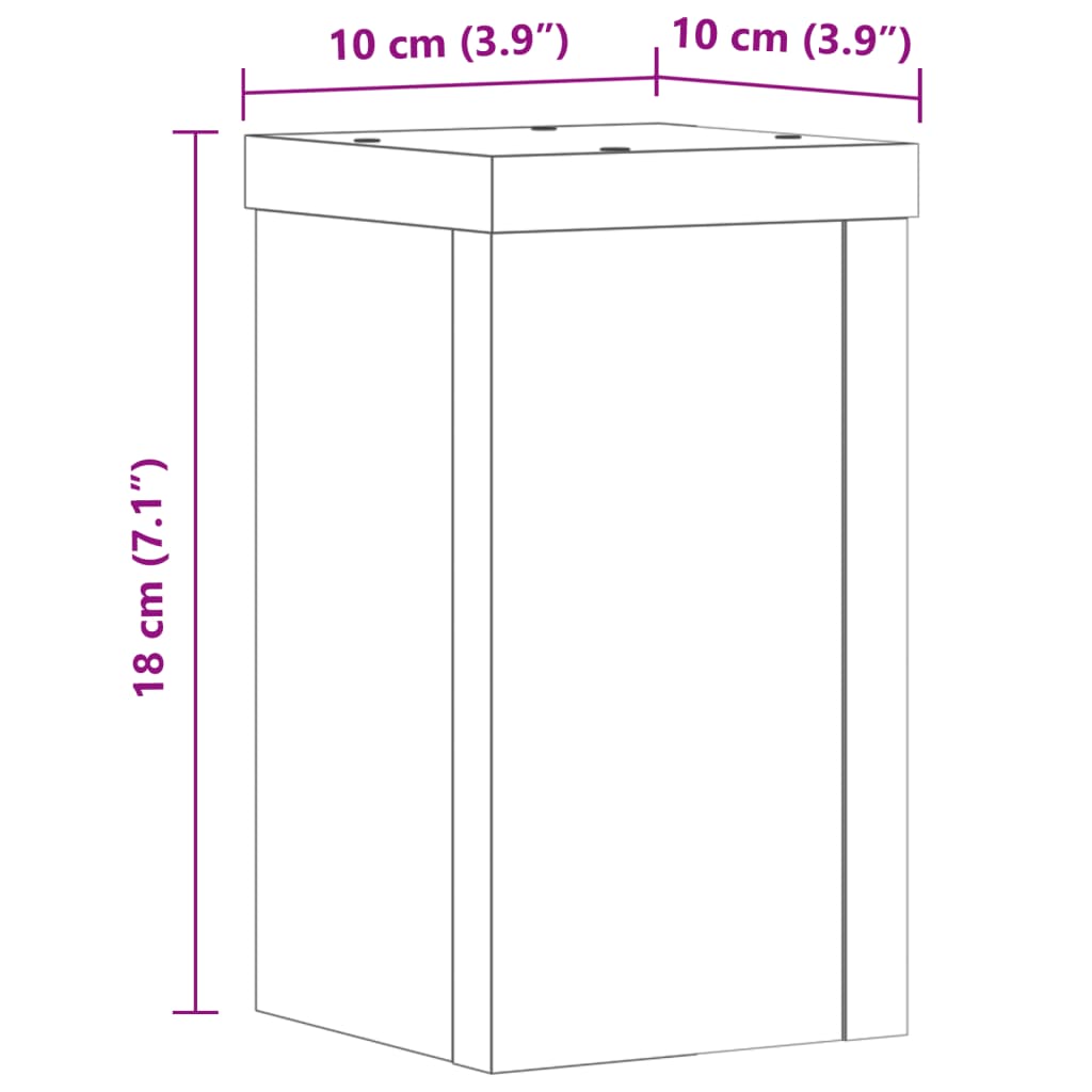 vidaXL Pflanzenständer 2 Stk. Altholz-Optik 10x10x18 cm Holzwerkstoff