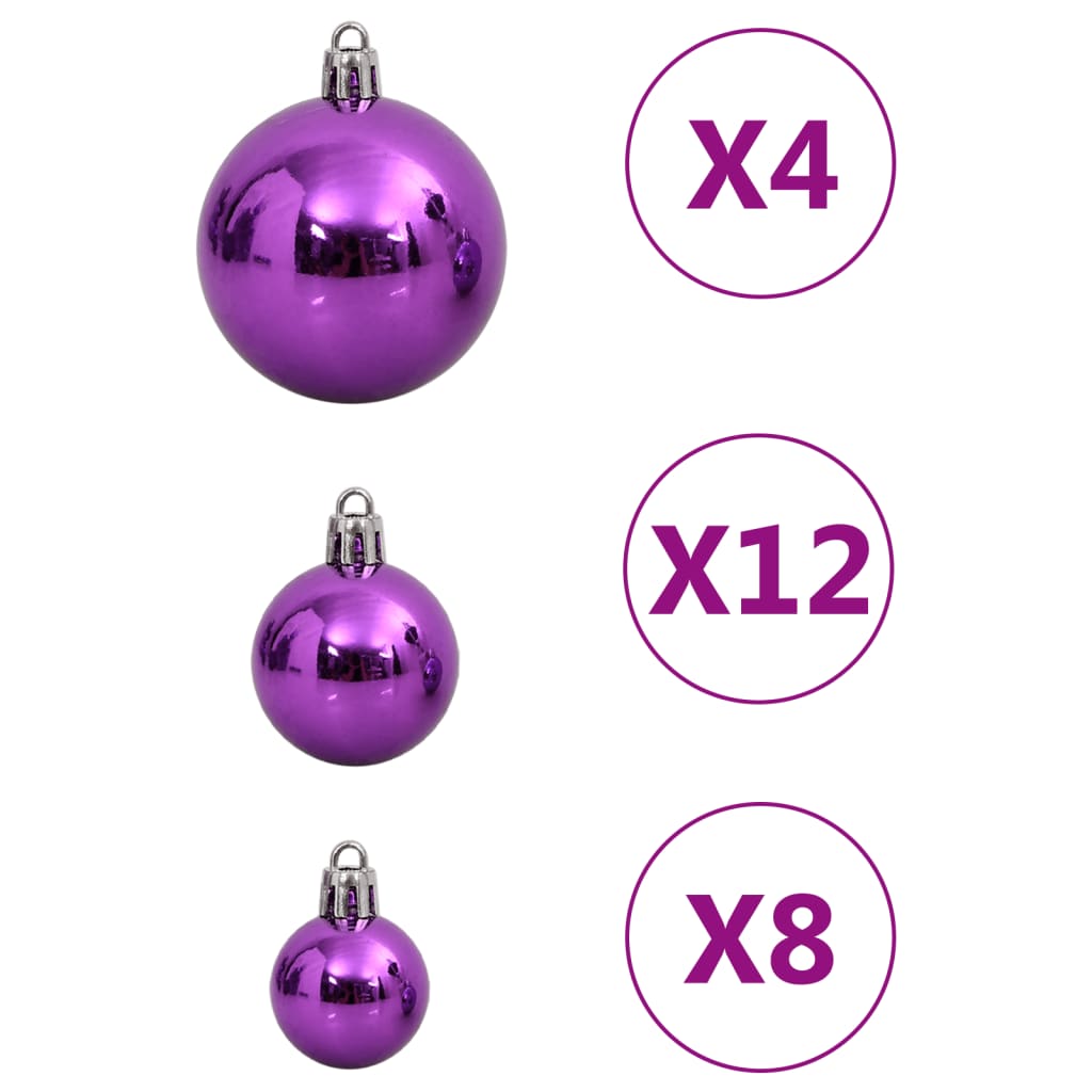 vidaXL 111-tlg. Weihnachtskugel-Set Lila Polystyrol