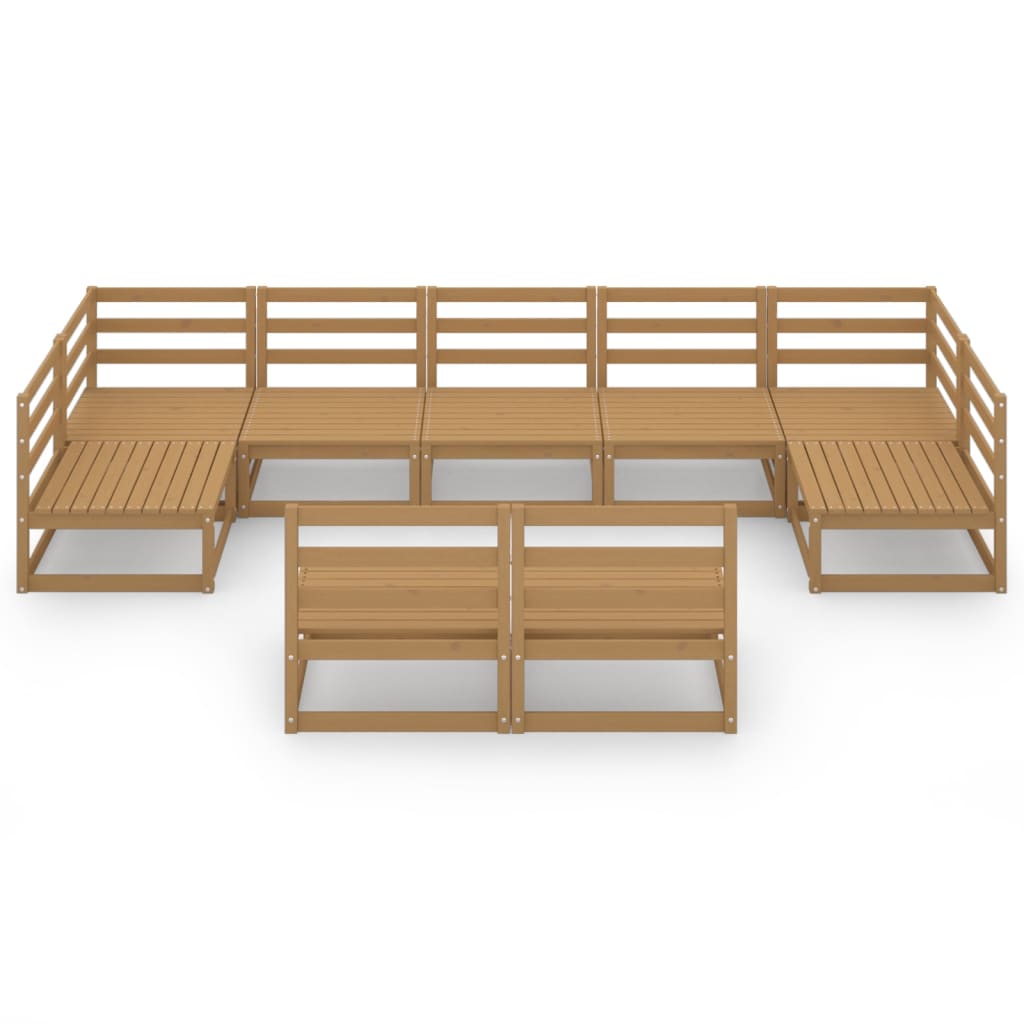 vidaXL 9-tlg. Garten-Lounge-Set Massivholz Kiefer