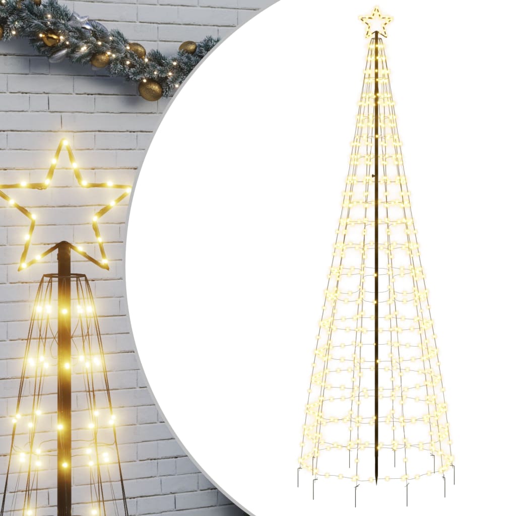 vidaXL LED-Weihnachtsbaum mit Erdspießen 570 LEDs Warmweiß 300 cm