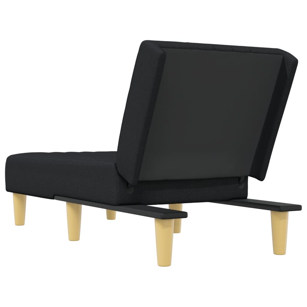 vidaXL Chaiselongue Schwarz Stoff