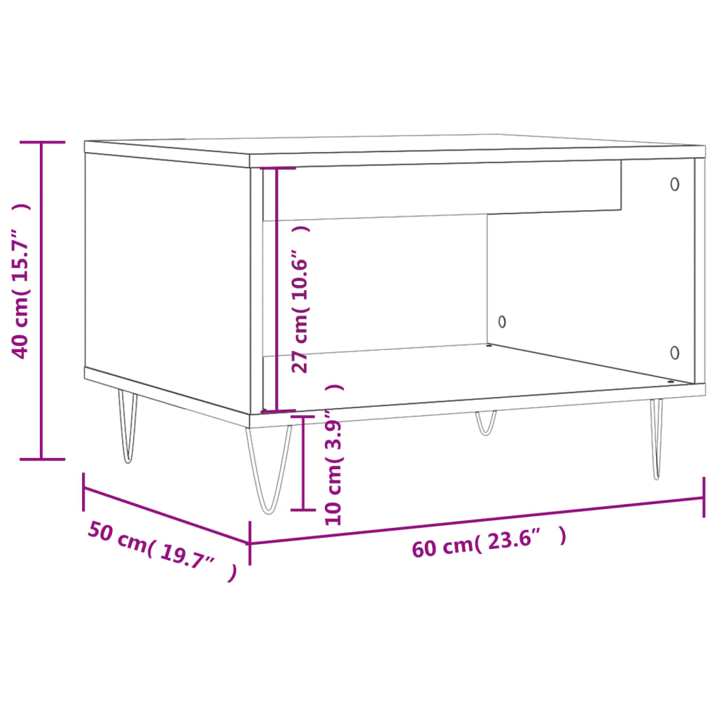 vidaXL Couchtisch Grau Sonoma 60x50x40 cm Holzwerkstoff